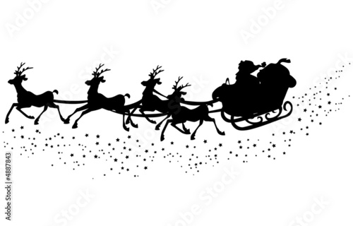 Santas Schlittten Silhouette