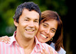 couple outdoors smiling