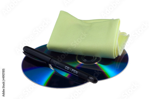 DVDs with cleaning fabric and CD-pen DVDs with cleaning fabric and CD-pen