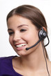 Photo: young woman with head set young woman with head set