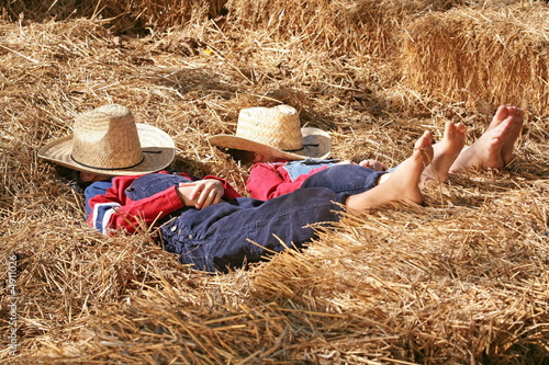 Photo: Farmers Asleep in the Hay Farmers Asleep in the Hay