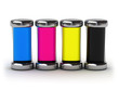 Containers filled by CMYK ink Containers filled by CMYK ink