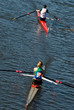Photo: Two rowing boats competing with each other Two rowing boats competing with each other