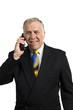 older businessman on phone in anguish