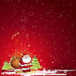 christmas card with Santa Claus, vector