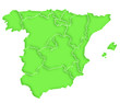 Carte Espagne Vert Satin Carte Espagne Vert Satin
