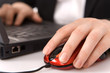 Writing on laptop