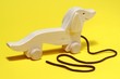 Wooden toys on  colorful background