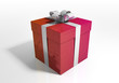 cadeau de noel rouge sur fond blanc