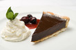Slice of chocolate cake or pie