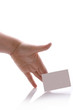 A hand, holding a card A hand, holding a card