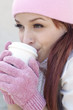Beautiful woman sipping coffee Beautiful woman sipping coffee