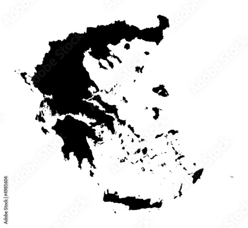Illustration: Detailed b/w map of Greece Detailed b/w map of Greece