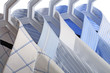 Five white-and-blue shirts Five white-and-blue shirts