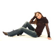 femme sensuelle assise