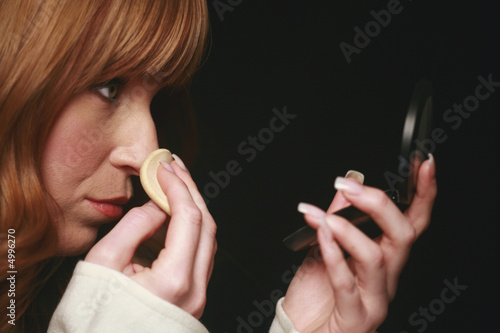 Applying makeup