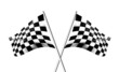 Rippled black and white crossed chequered flags Rippled black and white crossed chequered flags