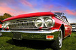 Czerwony Muscle Car – potęga osiągów
