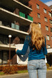 Young woman apartment hunting