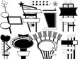 Nine Black and White Retro Advertising Signs