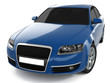 Illustration: Blue Business-Class Car Blue Business-Class Car