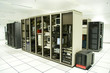 Rack in the server room with the computers inside