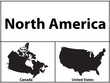 Vector silhouette of North America countries Vector silhouette of North America countries