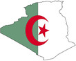 Flagge und Karte von Algerien