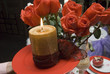 Candle and roses