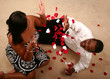 African American CoupleThrowing Rose Petal African American CoupleThrowing Rose Petal