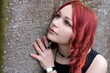 Gothic girl on a cemetery in sorrow Gothic girl on a cemetery in sorrow