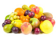 Pile of fruits isolated on white