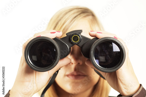 Looking through binoculars