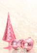 Pink holiday tree with glass balls