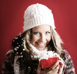 beautiful woman with a gift beautiful woman with a gift