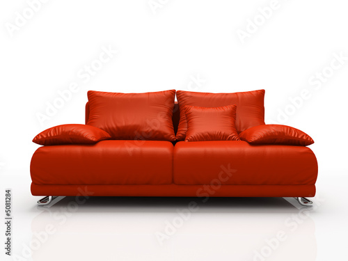  Leather Sofa on Red Leather Sofa Isolated On White Background    Dmitry Koksharov
