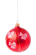 Red christmas ball with ornament