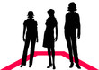 female silhouettes on catwalk female silhouettes on catwalk