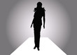 female silhouette on catwalk female silhouette on catwalk
