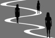 female silhouettes on catwalk female silhouettes on catwalk