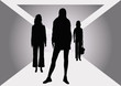 female silhouettes on catwalk female silhouettes on catwalk