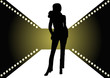 female silhouette on catwalk female silhouette on catwalk