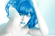 Blaue Haare Augen Lippen 3