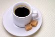 Coffee cup on linen background