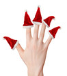 Woman hand with santa hats
