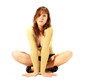 jolie femme sexy assise en papillon