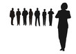 businesswoman and team