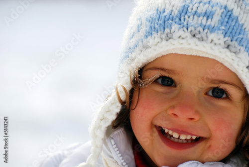happy girl on winter vacation