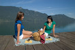 woman making a picnic