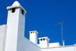 White roofs in the old greek town Lindos. Rhodes island. Greece